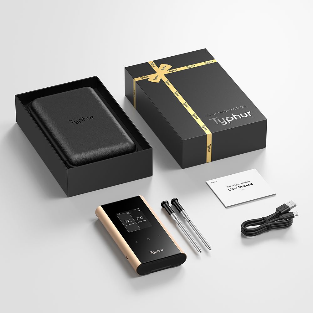 Gold Dual Gift Set Wireless Thermometer